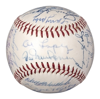 1954 Cleveland Indians Team Signed American League Harridge Baseball With 29 Signatures Including Doby & Lopez (PSA/DNA)